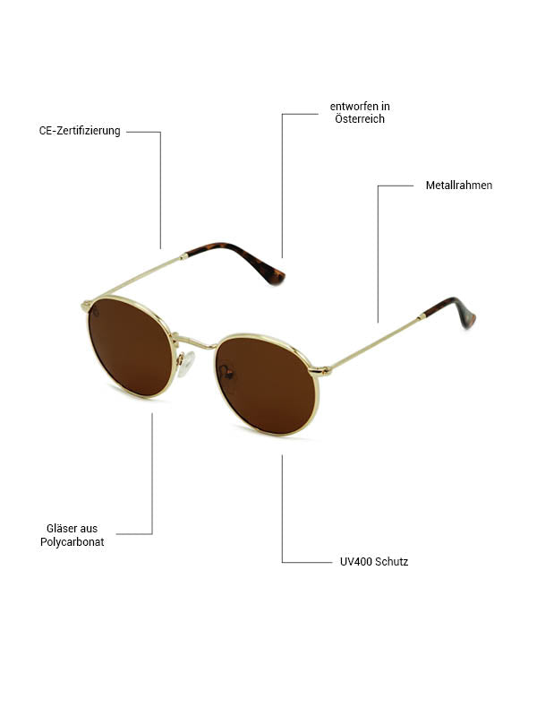 The Ground - PHIERES - Brown Polarized - Sonnenbrille Metal