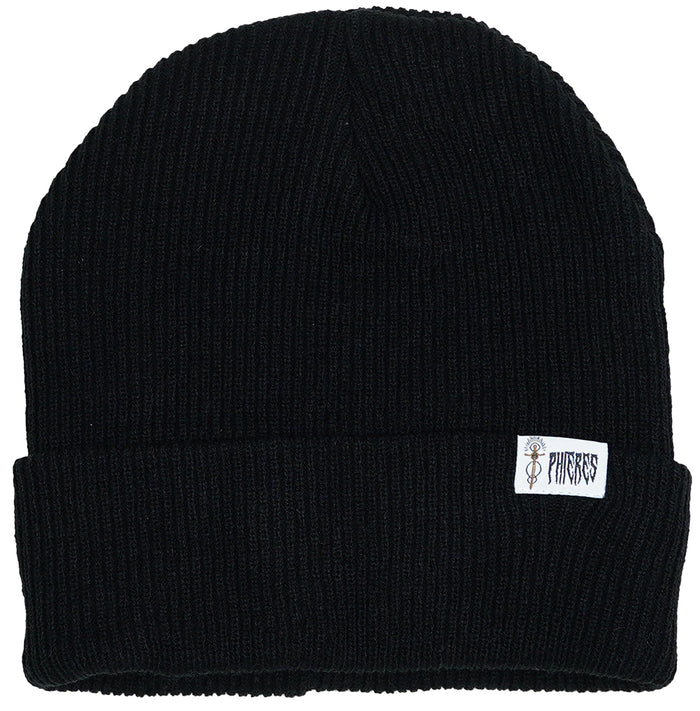 Metal Script Beanie - Phieres - Black - Beanie