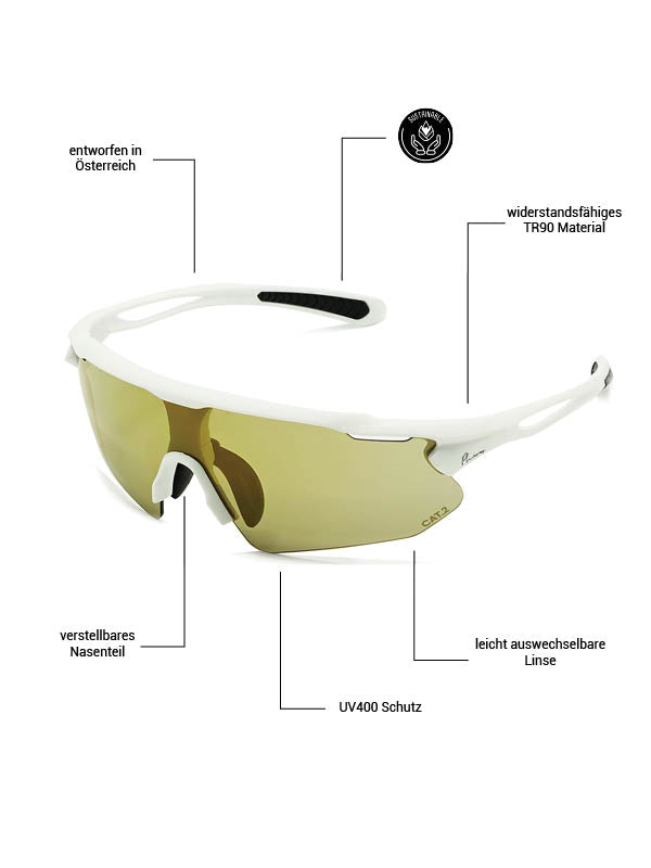 Phieres - Samuraiph - matt wht/ k gold - technische Sonnenbrille