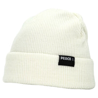 Peace Script Beanie I White-Phieres