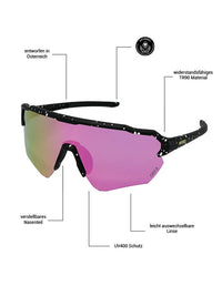 Sandgraiph Ltd - Phieres - Mtt Blk White Splatt - Technische Sonnenbrille