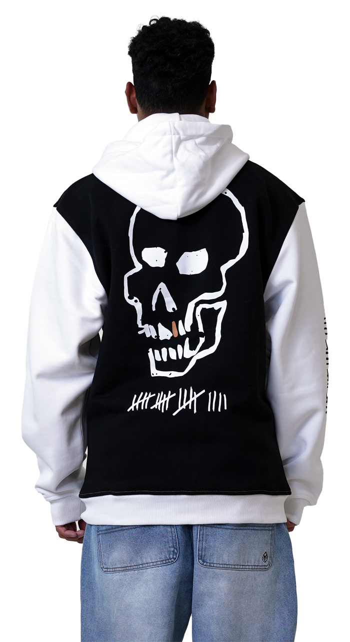 P Since 19 Zip Hoodie I Black White-Phieres